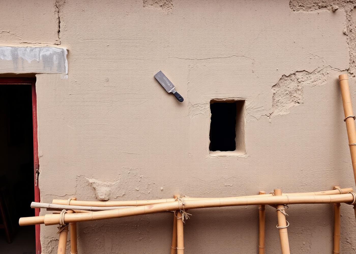 External plastering of a newly built home